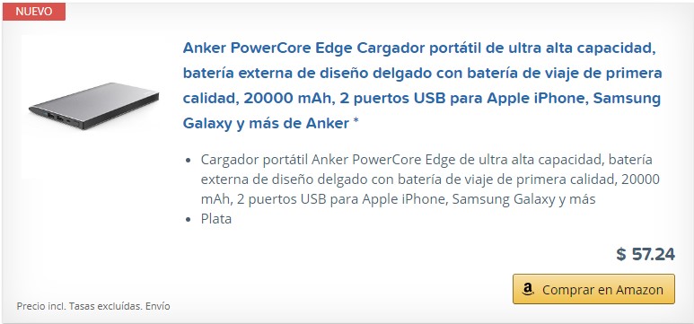 Listado de novedades generado con AAWP